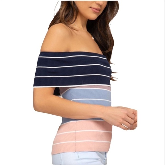 3/$25 🙌🏼 She and Sky Colorblock Off the Shoulder Top S - Picture 3 of 9